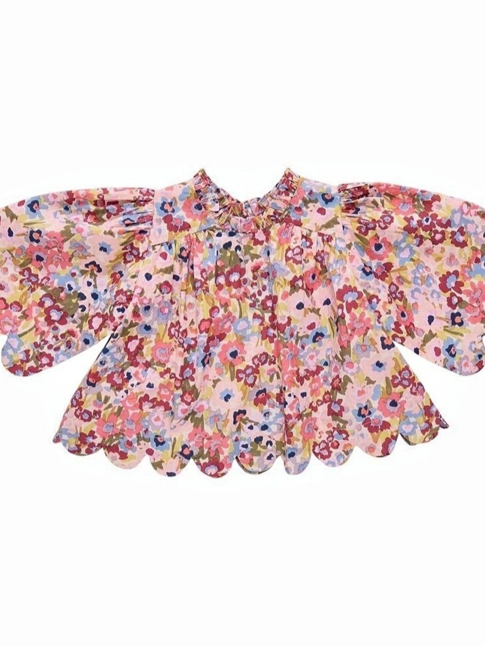 Pink Chicken scallop Mischa top